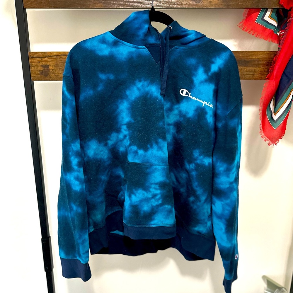 Tye Dye Cropped Champion Hoodie 🦋 XXL